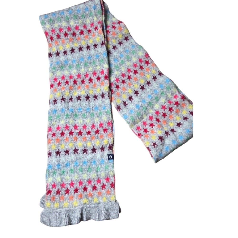 GAP Lambswool Blend Multi-Color Star Fair Isle Scarf - Picture 2 of 5